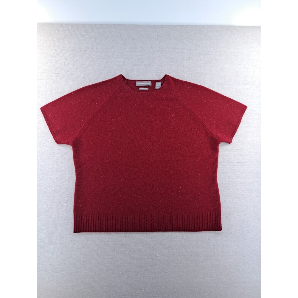 Valerie Separates Cashmere Sweater Womens Large Red Soft Raglan Tee T-Shirt Top